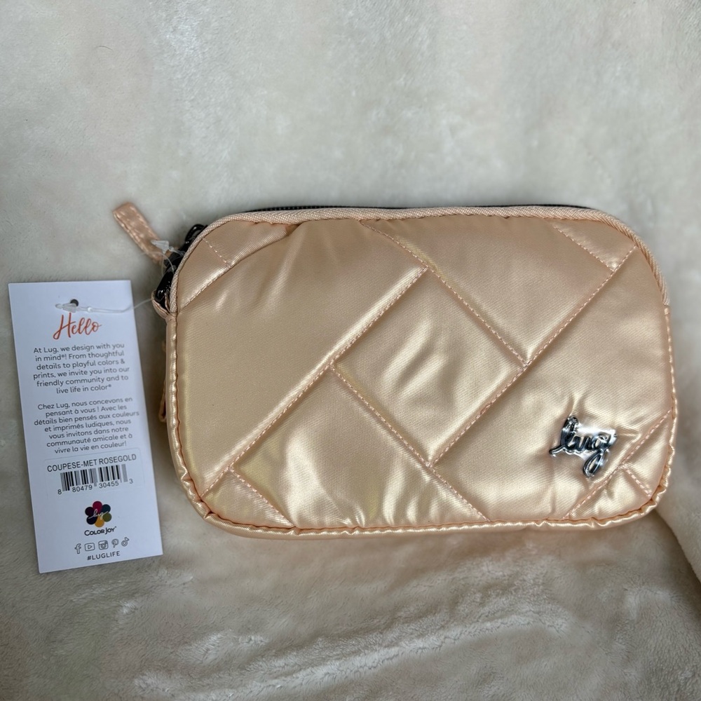 NWT Lug Coupe SE Convertible Crossbody Bag (belt bag, Metallic Rose Gold)